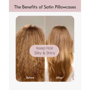 Yanideer Satin Pillowcase for Hair & Skin Travel Elastic Band Cooling Satin Pillowcases - Satin Pillow Case Cover Pillow Cases Standard Size Queen, Blush Pink