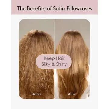 Yanideer Satin Pillowcase for Hair & Skin Travel Elastic Band Cooling Satin Pillowcases - Satin Pillow Case Cover Pillow Cases Standard Size Queen, Blush Pink