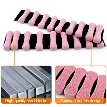 Biupky Adjustable Ankle Weights - 2 lb Set for Fitness Training (Pink)