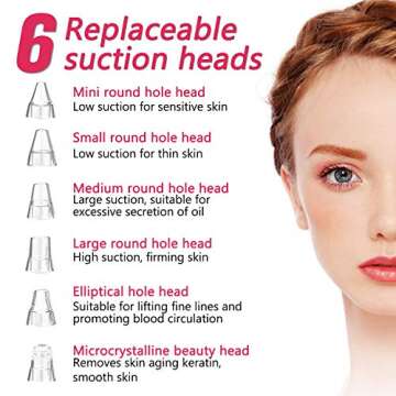 Blackhead Remover Electric Pore Cleanser with 6 Heads