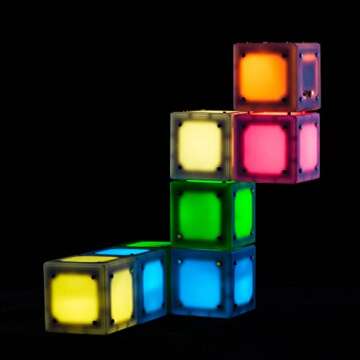 Yiluren Infinity Cube Light DIY Magnetic Luminous Building Blocks Night Light with USB Recharge