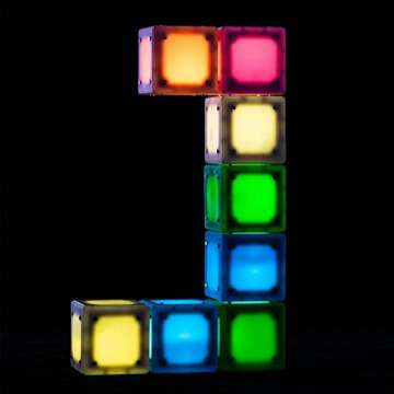 Yiluren Infinity Cube Light DIY Magnetic Luminous Building Blocks Night Light with USB Recharge