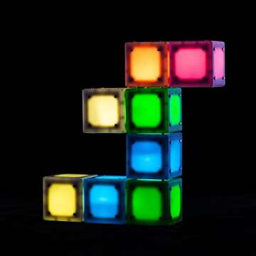 Yiluren Infinity Cube Light DIY Magnetic Luminous Building Blocks Night Light with USB Recharge