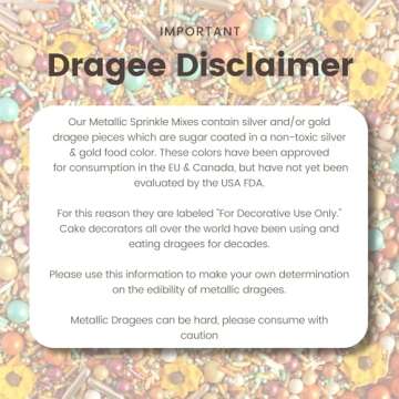 Sunflower Sprinkle Mix| Burgundy Golden Yellow Orange Mint Sprinkles| Fall Autumn Thanksgiving Sprinkles With Sunflower Royal Icing Perfect For Decorating Cakes Cookies Cupcake Celebration Treats, 4oz