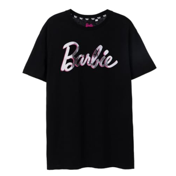 Barbie Women's Short Sleeve T-Shirt | Relaxed Fit Oversized Top with Iconic Logo