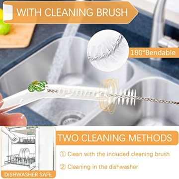 Hand-Blown Flower Design Eco-Friendly Glass Straws