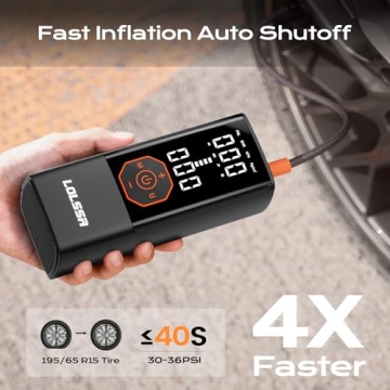 Tire Inflator Portable Air Compressor Air Pump for Car Tires Cordless Electric 180PS for Car, Motorc...