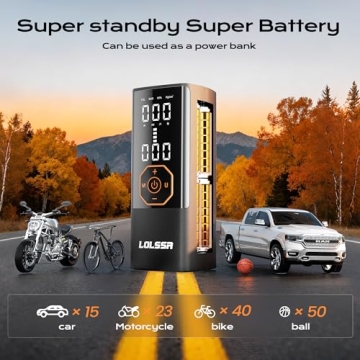 Portable Tire Inflator Air Pump for Car & Bike with LED Light