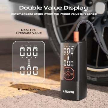 Portable Tire Inflator Air Pump for Car & Bike with LED Light