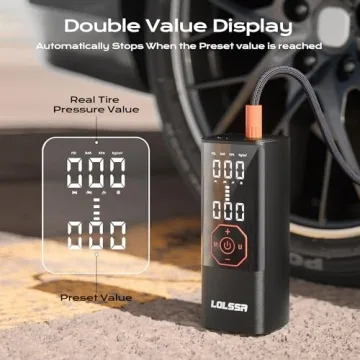 Portable Tire Inflator Air Pump for Car & Bike with LED Light
