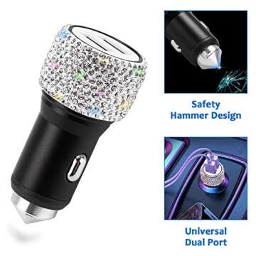 Stunning Bling Car Accessories Set for Women Girls