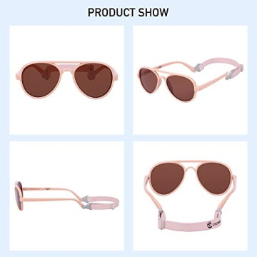 COCOSAND Toddler Sunglasses Pink Retro Aviator UV400