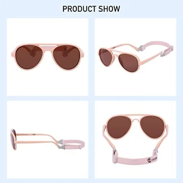 COCOSAND Toddler Sunglasses Pink Retro Aviator UV400