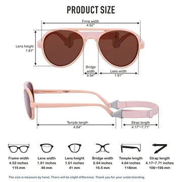 COCOSAND Toddler Sunglasses Pink Retro Aviator UV400