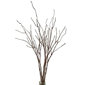 5PCS Artificial Lifelike Curly Willow Branches Decorative Dried Twigs, 25.9 Inches Fake Bendable Sti...