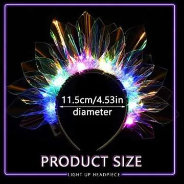 EARENT Light Up Headbands Led Glow Hair Band Flashing Holiday Rave Costume Hair Accessories for Women