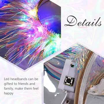 EARENT Light Up Headbands Led Glow Hair Band Flashing Holiday Rave Costume Hair Accessories for Women
