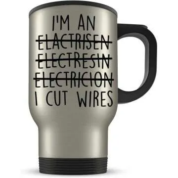 Funny Electrician Travel Mug for Engineers and Students