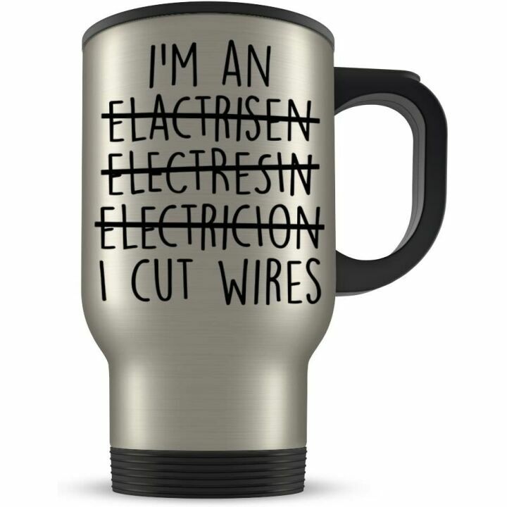Funny Electrician Travel Mug for Engineers and Students