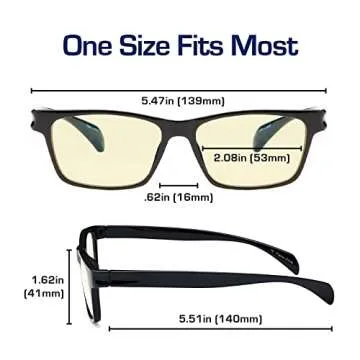 Gamma Ray Blue Light Blocking Computer Glasses for Eye Comfort