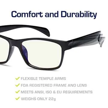 Gamma Ray Blue Light Blocking Computer Glasses for Eye Comfort