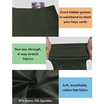 BUBBLELIME Women's High Waist Yoga Pants - Tummy Control