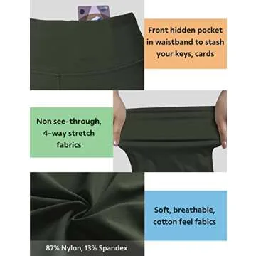 BUBBLELIME Women's High Waist Yoga Pants - Tummy Control