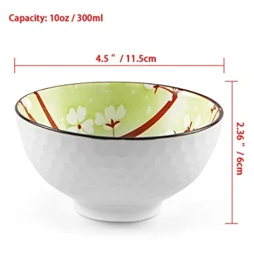 Sakura Bowl Set 10 oz, Perfect for Rice and Soups