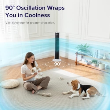 LEVOIT Ultra-Quiet Tower Fan with Smart Sensor 90° Oscillation