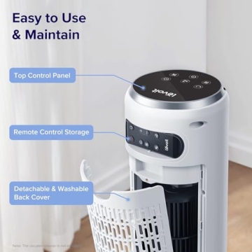 LEVOIT Ultra-Quiet Tower Fan with Smart Sensor 90° Oscillation