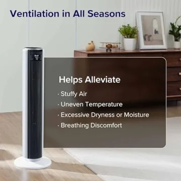 LEVOIT Ultra-Quiet Tower Fan with Smart Sensor 90° Oscillation