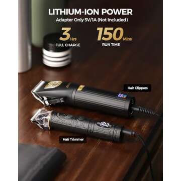 GLAKER Hair Clippers for Men Professional, Cordless Clippers for Hair Cutting, Mens Hair Clippers an...