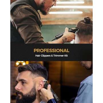 GLAKER Hair Clippers for Men Professional, Cordless Clippers for Hair Cutting, Mens Hair Clippers and Trimmer Kit for Barber with LED Display 15 Guide Combs