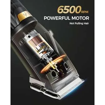 GLAKER Hair Clippers for Men Professional, Cordless Clippers for Hair Cutting, Mens Hair Clippers and Trimmer Kit for Barber with LED Display 15 Guide Combs