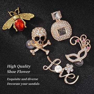 Dnoivr Bling Chain Charms for Clog Shoes Decoration,Designer Clogs Charms for Girls Gift Crystal Jewelry Accessories for Shoes,These Bling Shoe Charms Can Make Your Shoes Gleaming. (A)