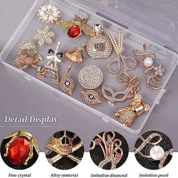 Dnoivr Bling Chain Charms for Clog Shoes Decoration,Designer Clogs Charms for Girls Gift Crystal Jewelry Accessories for Shoes,These Bling Shoe Charms Can Make Your Shoes Gleaming. (A)