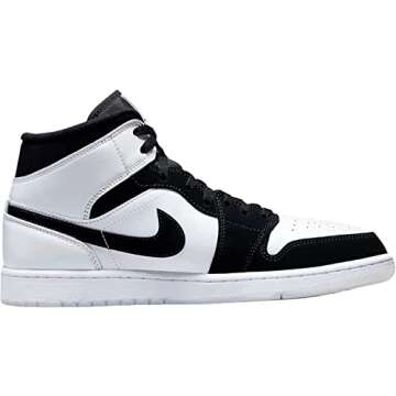 Nike Men's Air Jordan 1 MID SE Shoes, White/Black-multi Color, 9.5