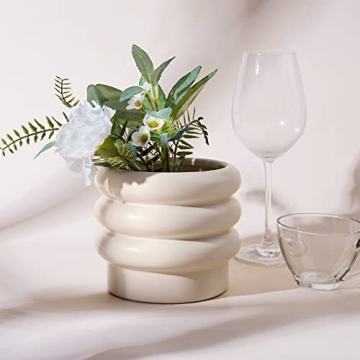 JOFAMY Tiered Bubble Ceramic Planter - Stylish 6 Inch Indoor Pot