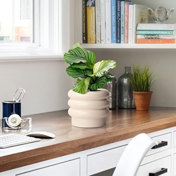 JOFAMY Tiered Bubble Ceramic Planter - Stylish 6 Inch Indoor Pot