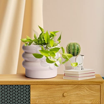 JOFAMY Tiered Bubble Ceramic Planter - Stylish 6 Inch Indoor Pot