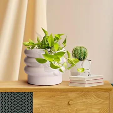 JOFAMY Tiered Bubble Ceramic Planter - Stylish 6 Inch Indoor Pot