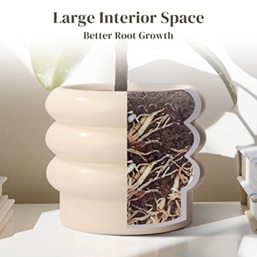 JOFAMY Tiered Bubble Ceramic Planter - Stylish 6 Inch Indoor Pot