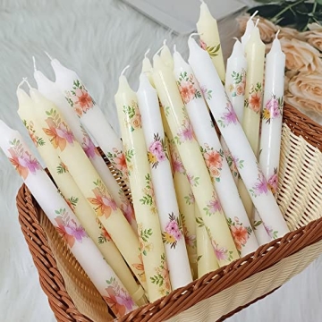 Elegant Floral Wedding Pillar Candles for Celebrations