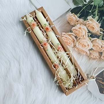 Elegant Floral Wedding Pillar Candles for Celebrations