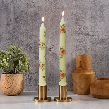 Elegant Floral Wedding Pillar Candles for Celebrations
