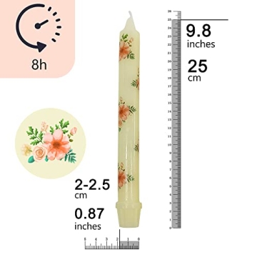 Elegant Floral Wedding Pillar Candles for Celebrations