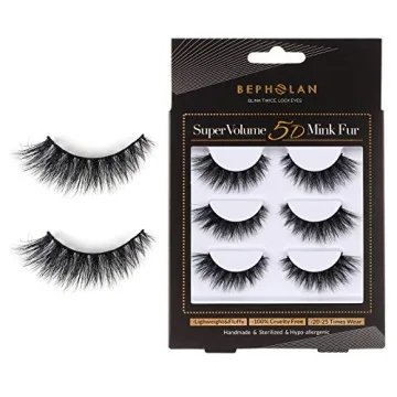 Mink Natural False Eyelashes - Bepholan 3-Pack Cat Eye Lashes