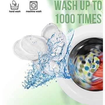 Reusable Makeup Remover Pads (16 Pack) With Washable Laundry Bag for Storage | 100% Organic Bamboo Cotton Rounds For All Skin Types - Eco-Friendly Reusable Cotton Pads