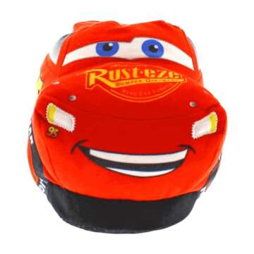Happy Feet Slippers Officially Licensed Disney and Pixar Character and Figural Lightning McQueen Sli...