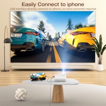 CLOKOWE Mini Projector with 9000 Lux and Full HD 1080P